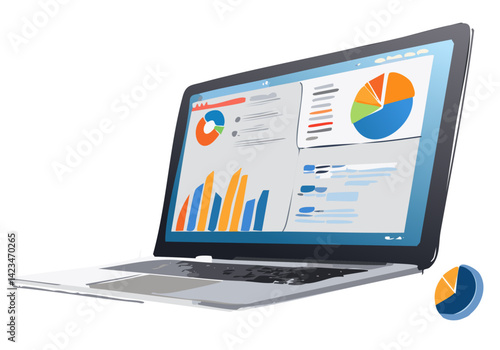 ordinateur avec des statistiques