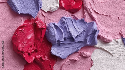 Obraz na płótnie Abstract Colorful Paint Texture Background Purple Pink Red Swirls w salonie