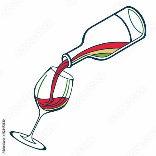 Wine Glass silhouette vector illustration