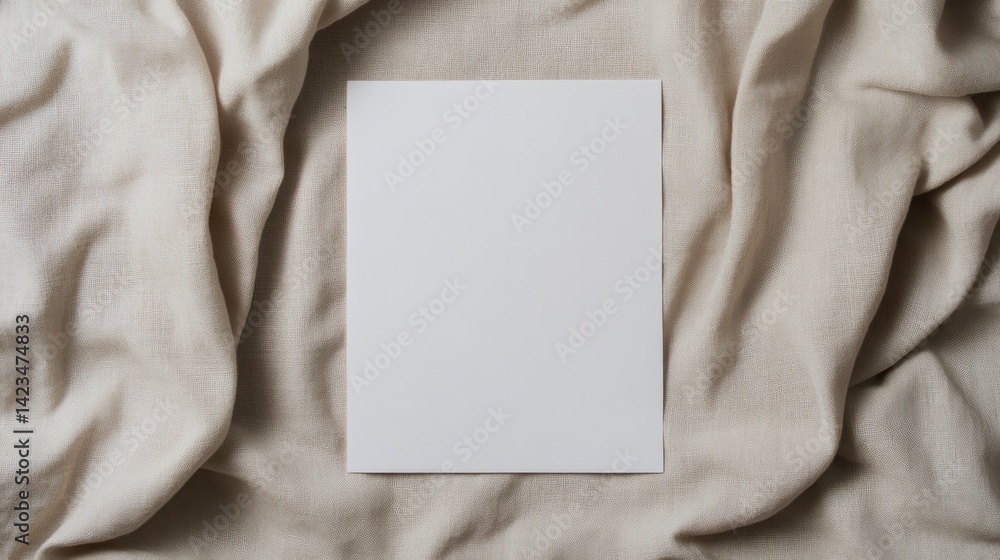 Fototapeta premium Blank canvas resting on soft, textured fabric invites creativity