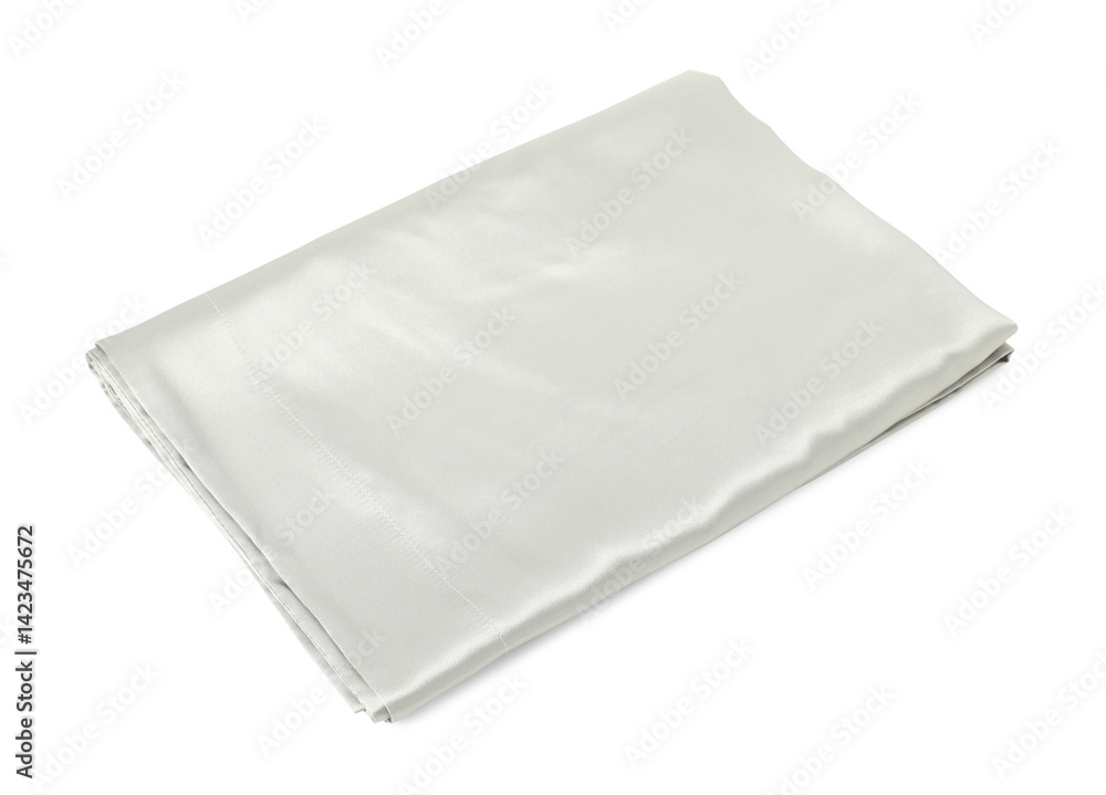 Clean silky bed linens on white background Clean silky bed linens on white background