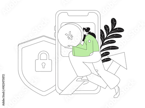 Internet financial management investment flat vector concept operation hand drawn illustration
