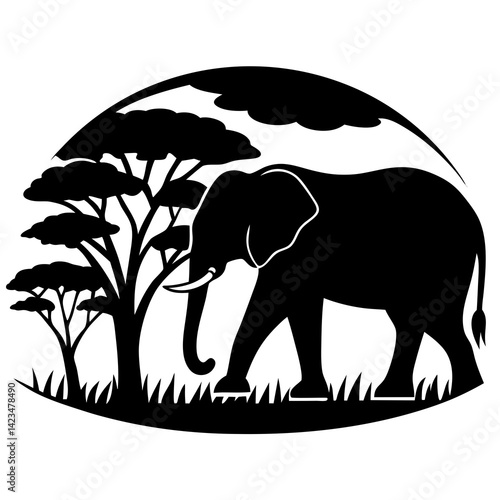 elephant silhouette vector