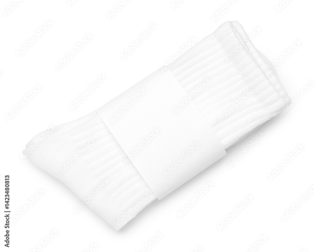 Pair of socks isolated on white, top view Pair of socks isolated on white, top view