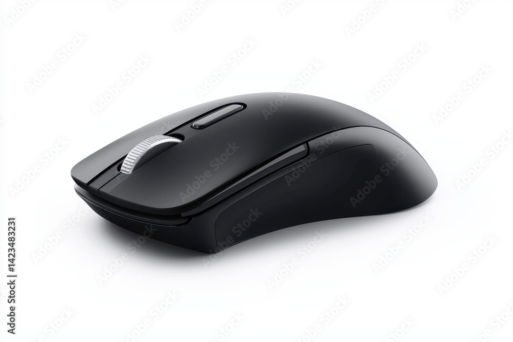 Compact wireless mouse with smooth matte finish home office product photography minimalist background side view ergonomic design for enhanced productivity Compact wireless mouse with smooth matte finish home office product photography minimalist background side view ergonomic design for enhanced productivity
