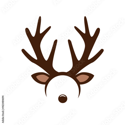 reindeer costume mask hairband isolated vector illustration