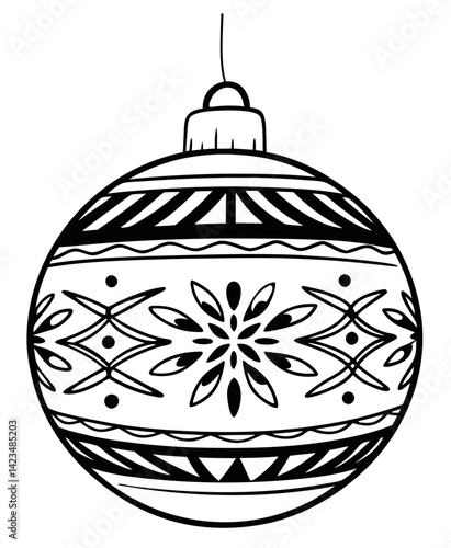 svg vector, Merry Christmas and New Year ball toy icon