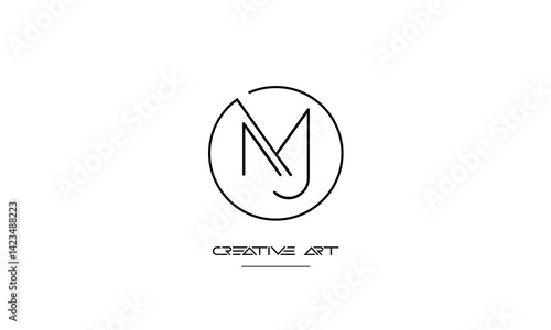MJ, J,M ,M , J abstract letters logo monogram