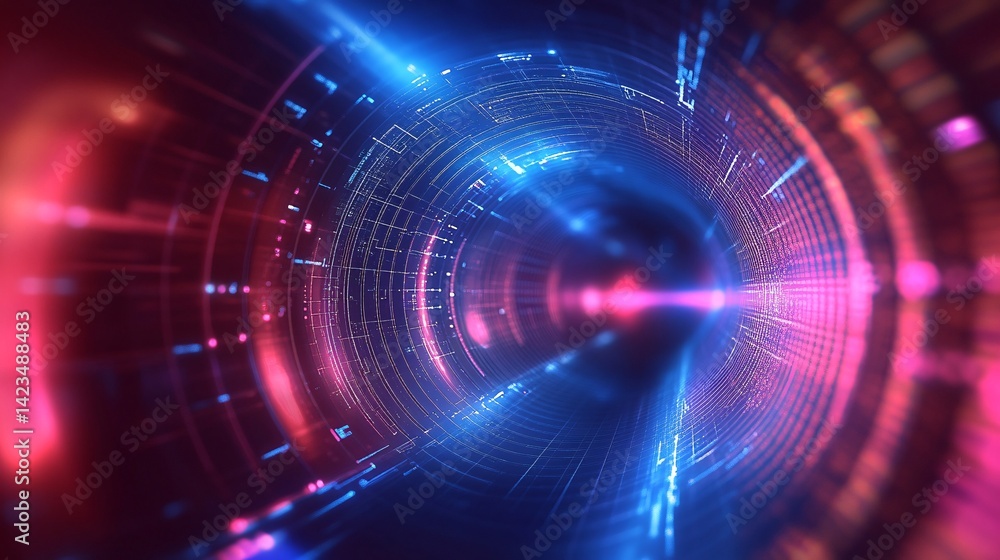 Abstract futuristic tunnel effect showing data flowing through cyberspace Abstract futuristic tunnel effect showing data flowing through cyberspace