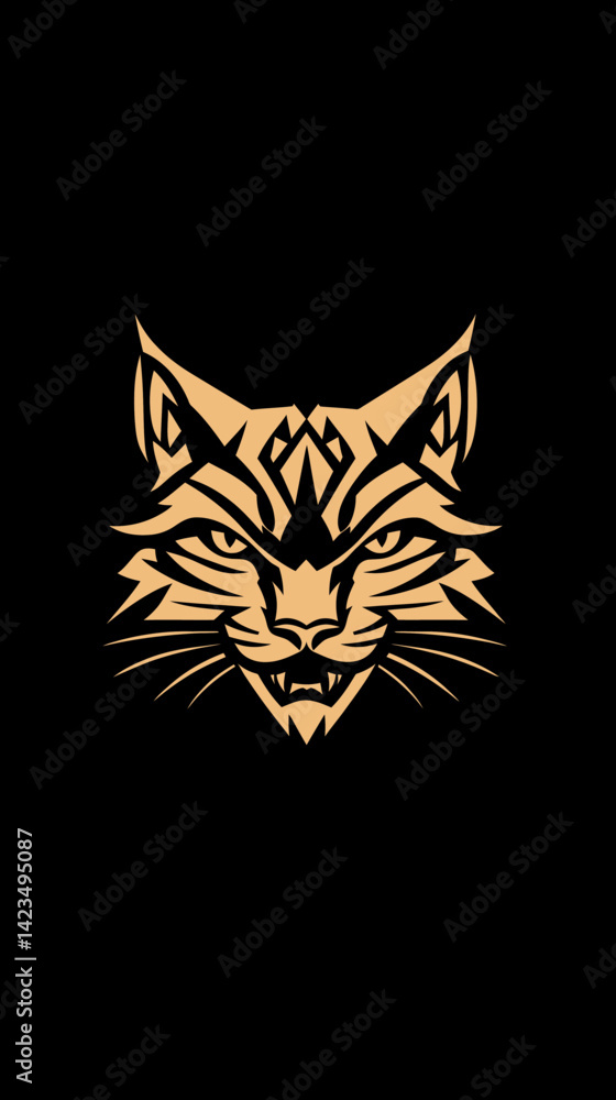 Obraz premium Stylized Wildcat Vector Logo Design for Apparel and Branding Concepts