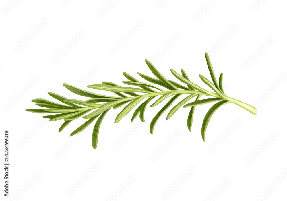 Fototapeta premium Rosemary on white background. Watercolor hand drawn illustration.