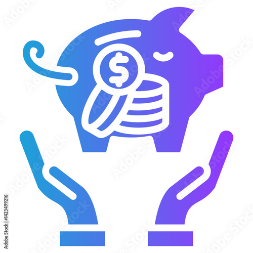 Savings glyph gradient icon