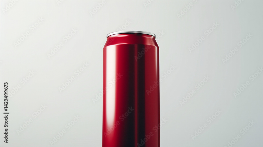 Chilled Red Can Under Shifting Light: A Tall, Sleek Soda Container Bathed in Sunlight and Abstract Leaf Shadows, Suggesting a Refreshing Break. Chilled Red Can Under Shifting Light: A Tall, Sleek Soda Container Bathed in Sunlight and Abstract Leaf Shadows, Suggesting a Refreshing Break.