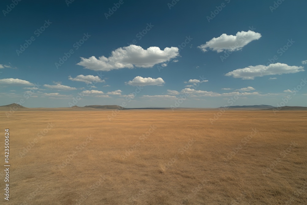 Naklejka premium Vast, dry, arid landscape under a clear sky