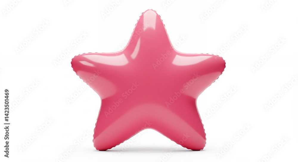 Pink glossy star 3 d render clean minimal design element Pink glossy star 3 d render clean minimal design element