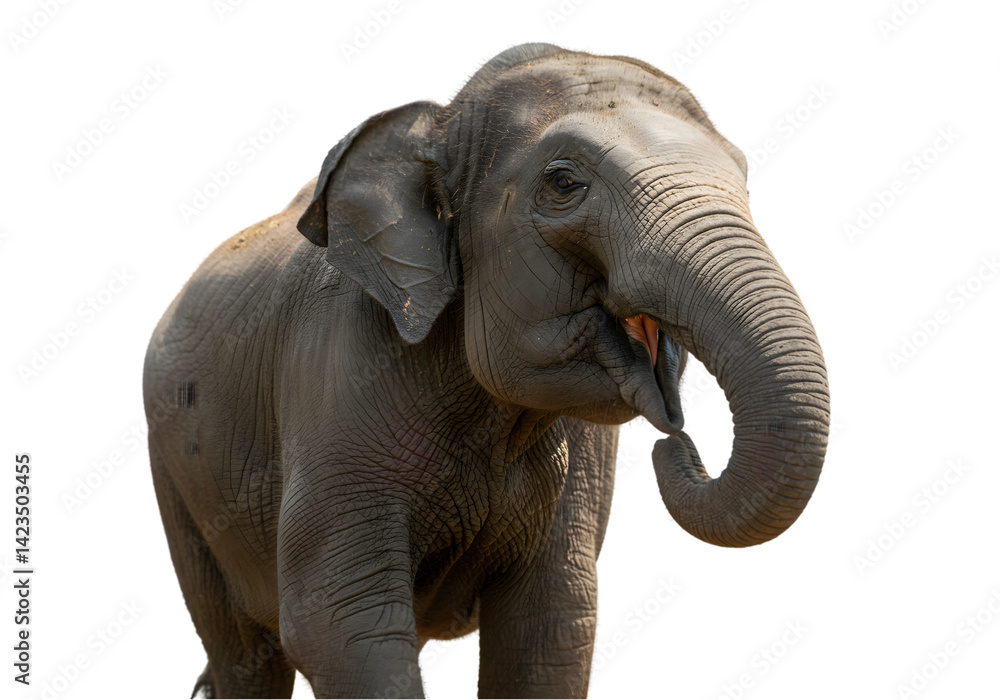 Fototapeta premium Asian Elephant Close Up transparent background