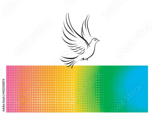 Frieden in der Welt, friedens tauben, Illustration..eps
