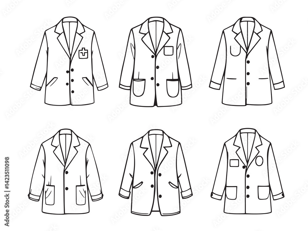Lab coat vector line art illustration Lab coat vector line art illustration