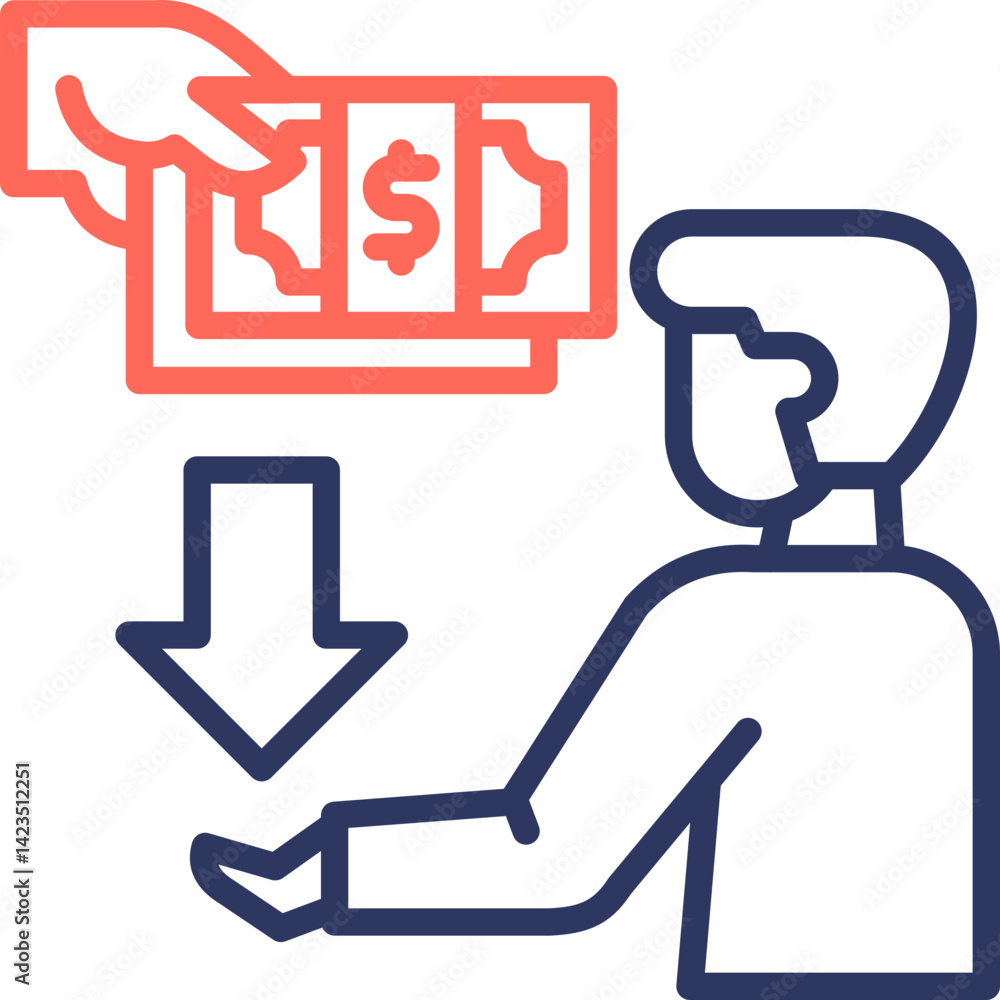 Income line color icon Income line color icon