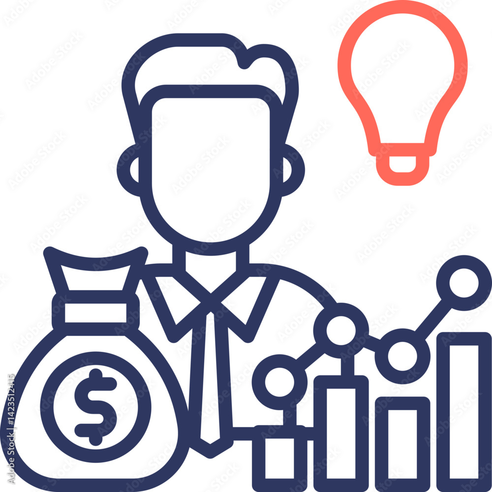 Smart Investing line color icon Smart Investing line color icon