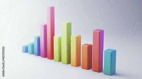 A minimalist bar chart with smooth, matte-finished bars arranged in descending order, with soft shadows and a clean, white background for a professional look Free Download A minimalist bar chart with smooth, matte-finished bars arranged in descending order, with soft shadows and a clean, white background for a professional look - GFXLoad