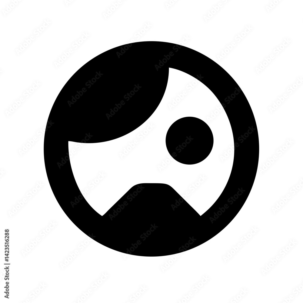 Fototapeta premium Solid Black Background Image of children logo and icon .