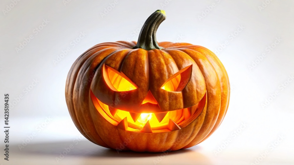 Spooky Halloween Jack-o'-Lantern Panoramic, Festive Autumn Gourd, Carved Pumpkin, Halloween Decoration, Digital Art Spooky Halloween Jack-o'-Lantern Panoramic, Festive Autumn Gourd, Carved Pumpkin, Halloween Decoration, Digital Art