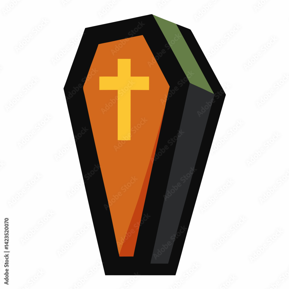 Obraz premium Coffin Halloween vector 