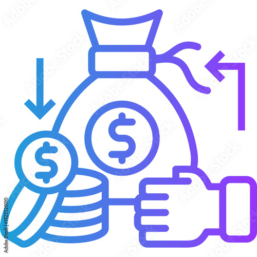 Passive Income line gradient icon
