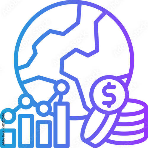 Economy line gradient icon