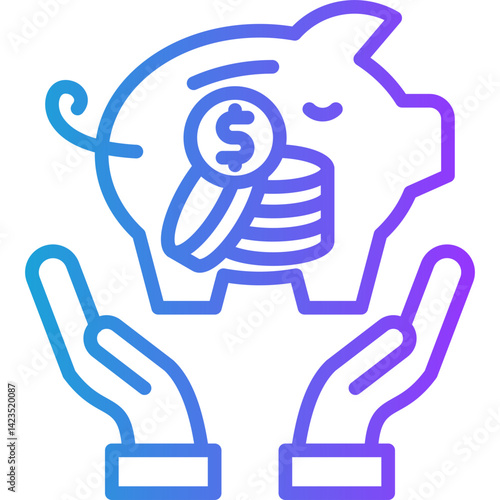 Savings line gradient icon
