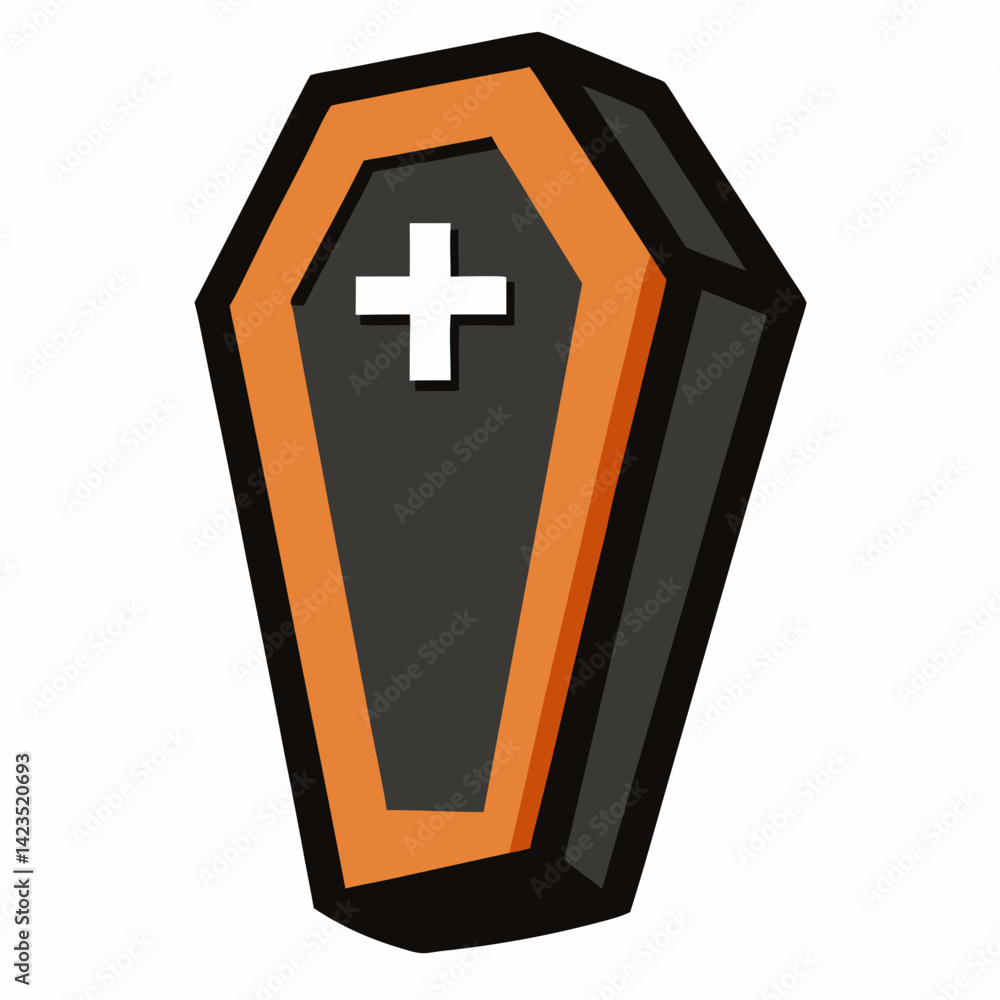 Obraz premium Coffin Halloween vector