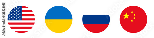 Usa ukraine china russia flag. Country flag