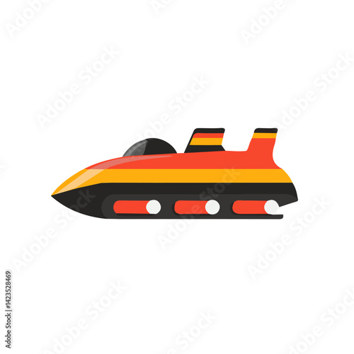 A Very Simple flat 2D icon bobsled racing isolated on a white background, vector, flat design, animation design, simple flat 2D icon, minimalist design, clipart
