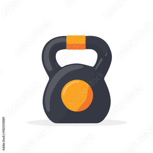 A Very Simple flat 2D icon kettlebell isolated on a transparent background, vector, flat design, animation design, vector, simple flat 2D icon, minimalist design, clipart, EPS