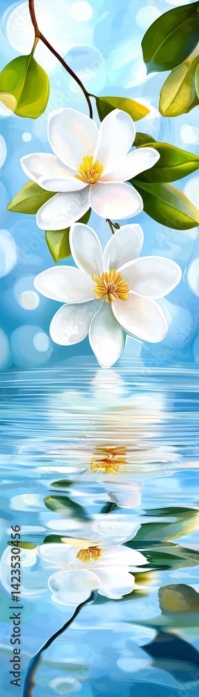 Naklejka premium Serene Magnolia Reflection.