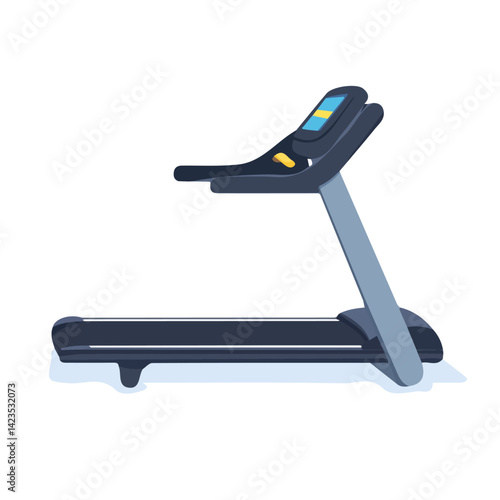 My Simple flat 2D illustration treadmill machine isolated on a transparent background, vector, flat design, animation design, simple flat 2D icon, clipart