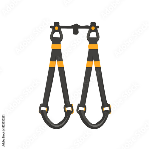 A Very Simple flat 2D icon of a TRX straps isolated on a transparent background, vector, flat design, animation design, vector, simple flat 2D icon, minimalist design, clipart, EPS, vector