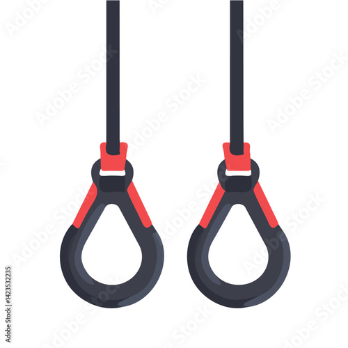 My Simple flat 2D icon of a Collection of TRX suspension training isolated on a transparent background, vector, flat design, animation design, simple flat 2D icon, eps format