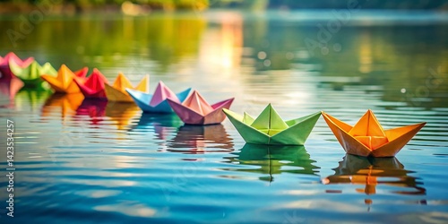 Serene Paper Boats: Unity, Exploration & Whimsical Beauty on Calm Water