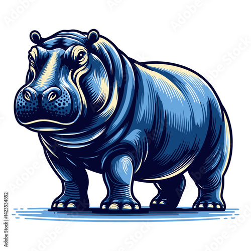 hippopotamus vector and illustrations on white background.