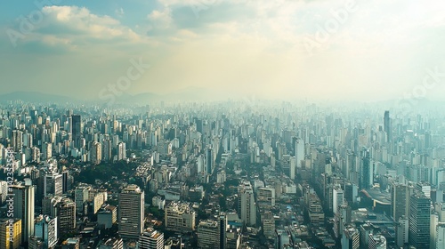 Wallpaper Mural Bird eye view of a vibrant metropolis, streets forming a grid, cloudy sky adding depth. Torontodigital.ca