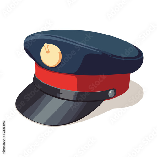 Illustration of a train conductor hat, for railway themed projects