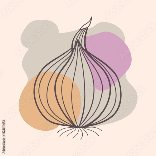 Black silhouette of an onion on a white background 