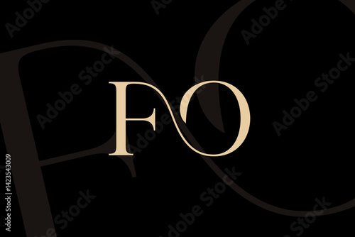 FO or OF letter logo icon design. Classic style luxury initials monogram.