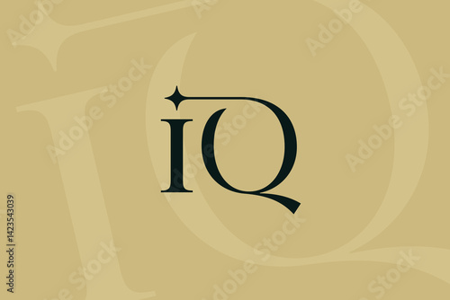 IQ or QI letter logo icon design. Classic style luxury initials monogram.