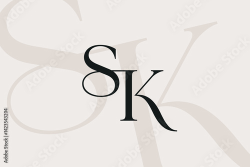 SK or KS letter logo icon design. Classic style luxury initials monogram.