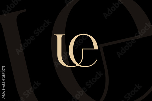 UE or EU letter logo icon design. Classic style luxury initials monogram.