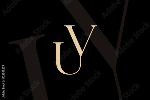 UV or VU letter logo icon design. Classic style luxury initials monogram.