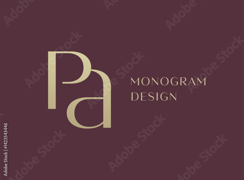 PA letter logo icon design. Classic style luxury initials monogram.